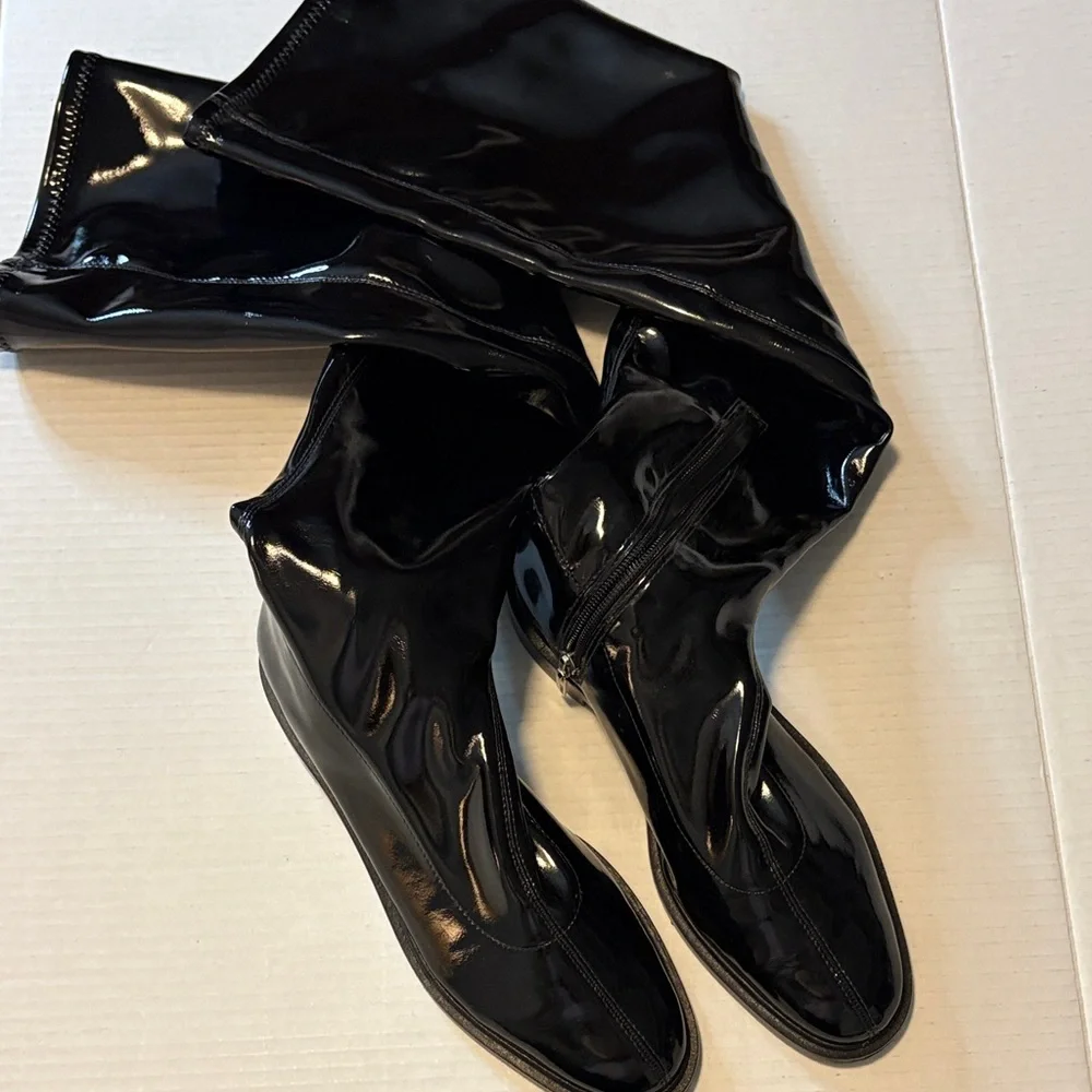SCHUTZ Kaolin Black Patent Leather Over Knee boot NWT 7M